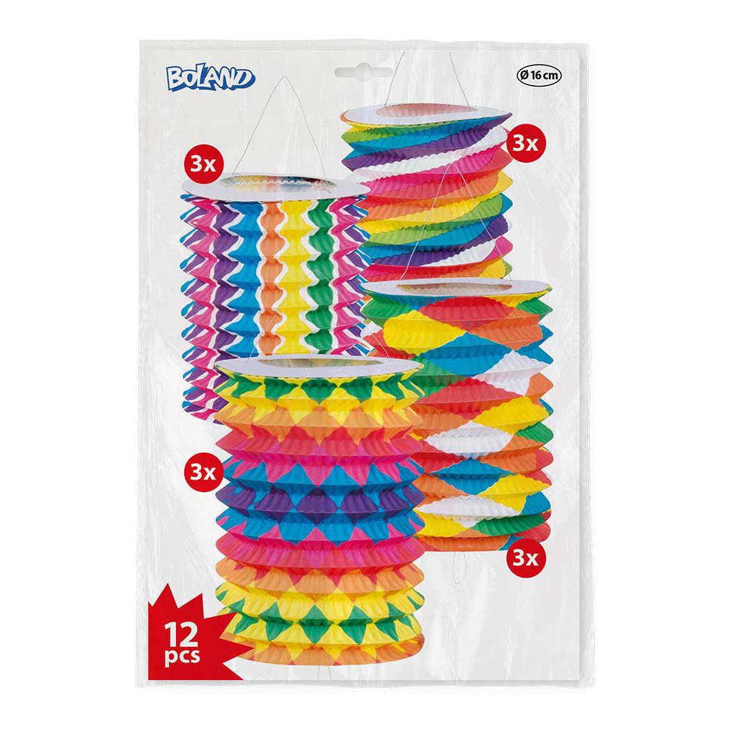 Lanternes en papier 16 cm, 12 pièces.
