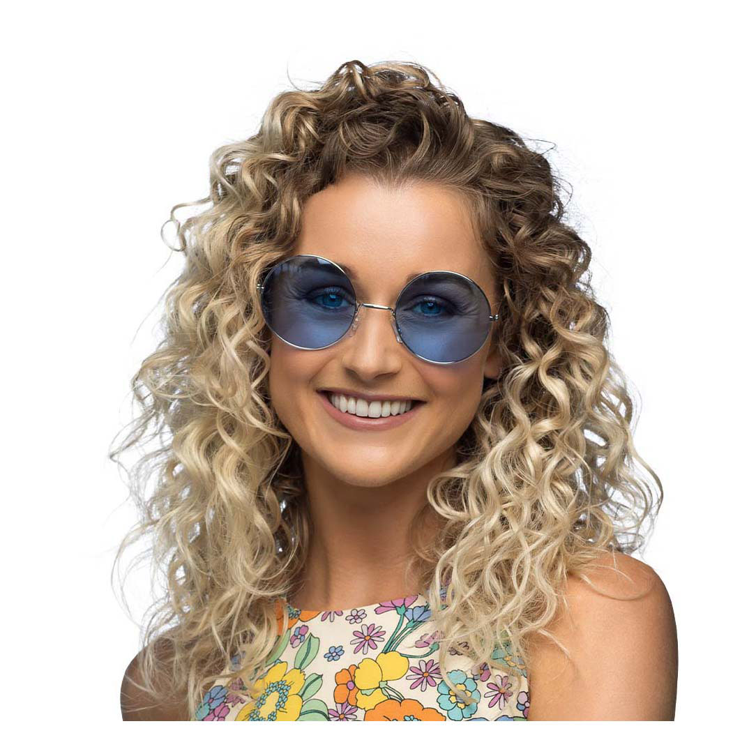 Partybril Hippie XL Blauw