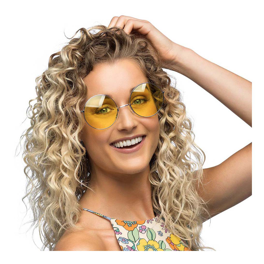 Lunettes de fête Hippie XL Jaune