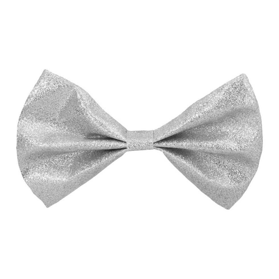 Nœud papillon pailleté argenté