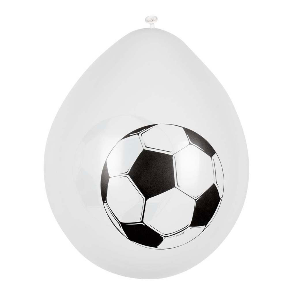 Latex Ballonnen Voetbal 25cm, 6st.