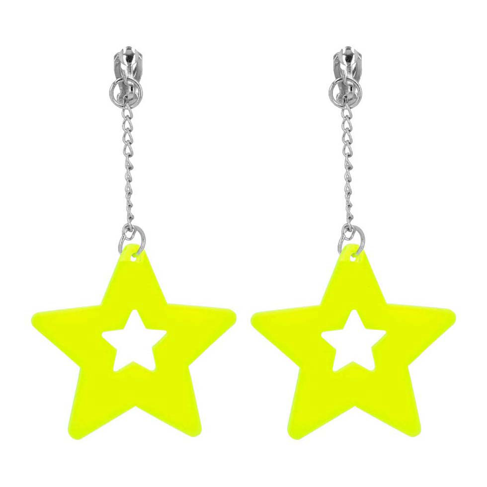 Boucles d'oreilles jaune fluo