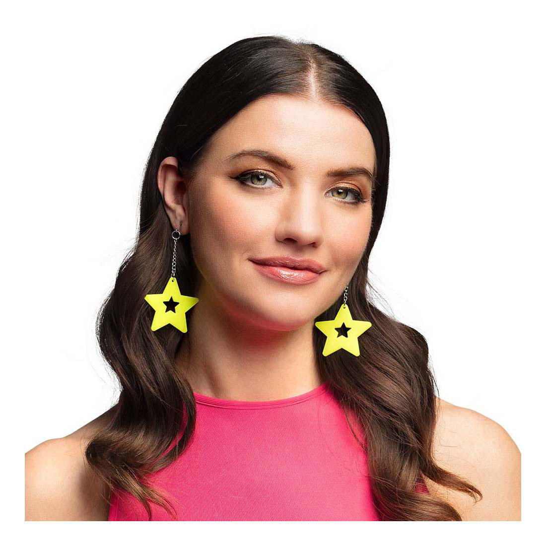 Boucles d'oreilles jaune fluo
