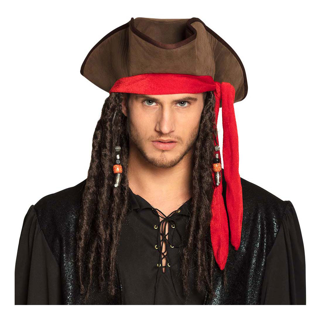 Chapeau Pirate Dirty Jack avec cheveux