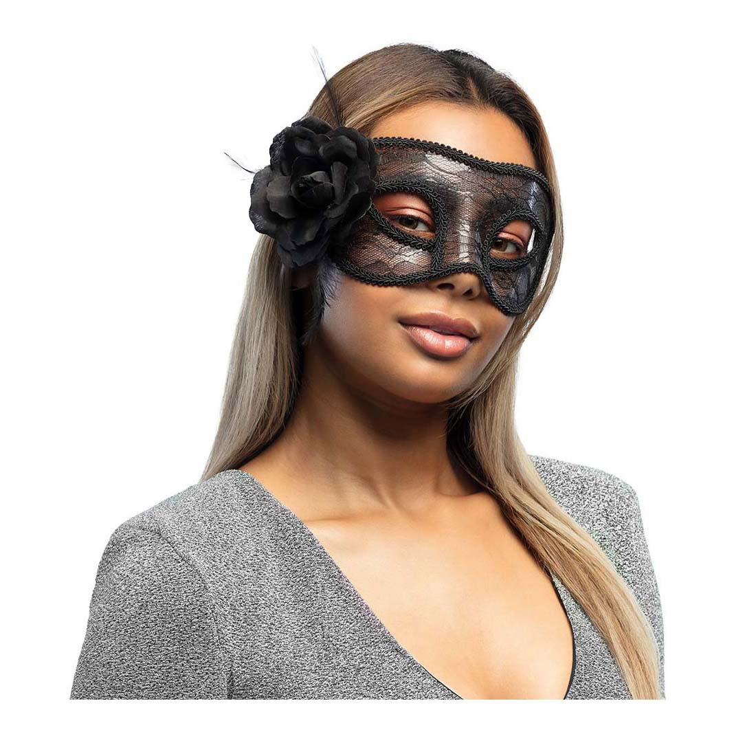 Masque pour les yeux en dentelle Mystique Noir
