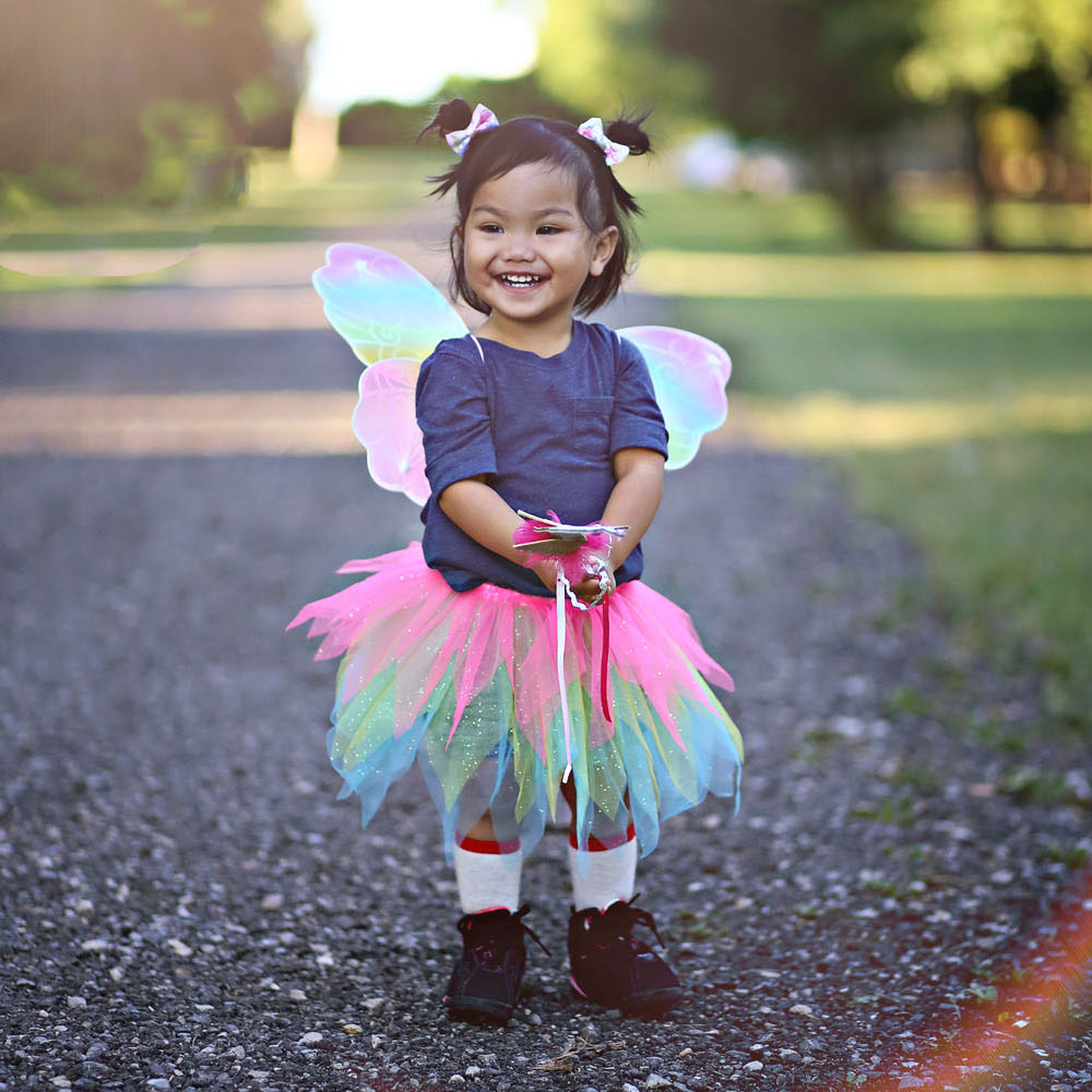 Set de déguisement Butterfly Neon Rainbow, 4-6 ans