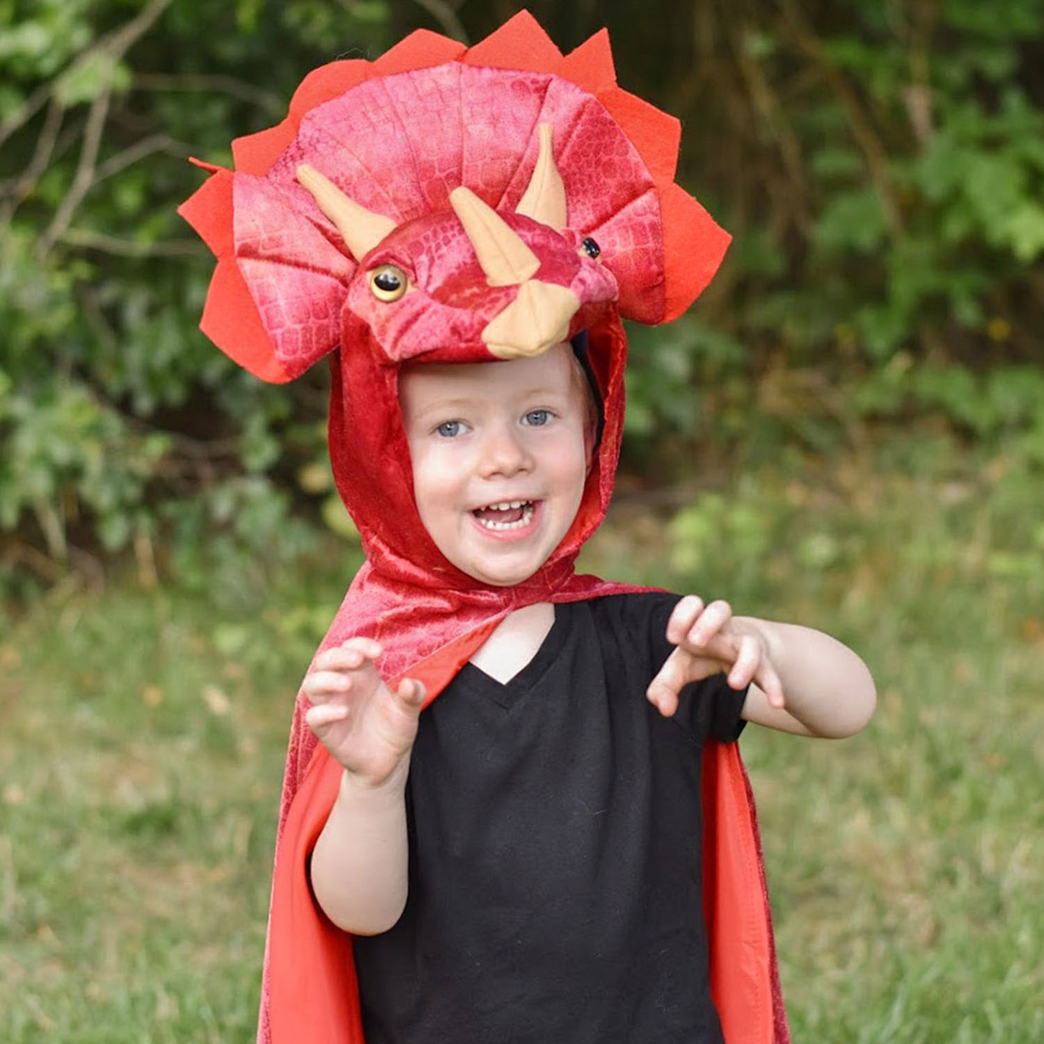Cape Dinosaure Triceratops Rouge, 4-5 ans