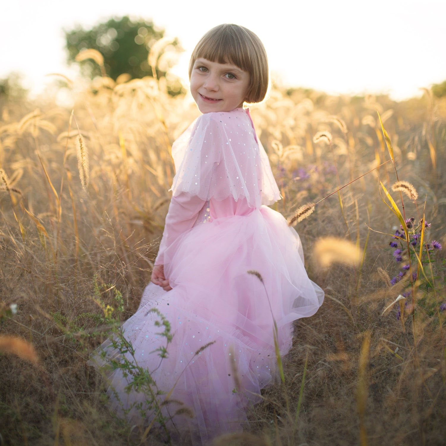 Robe de princesse rose élégante, 7-8 ans