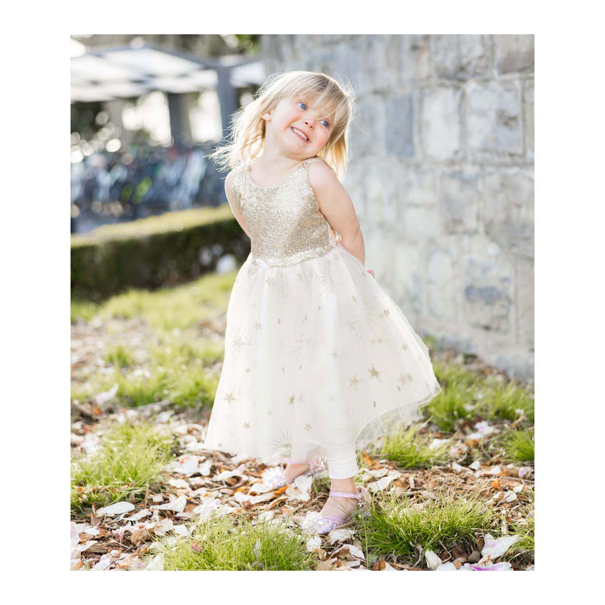 Gouden Glam Feestjurk - 3-4 Jaar