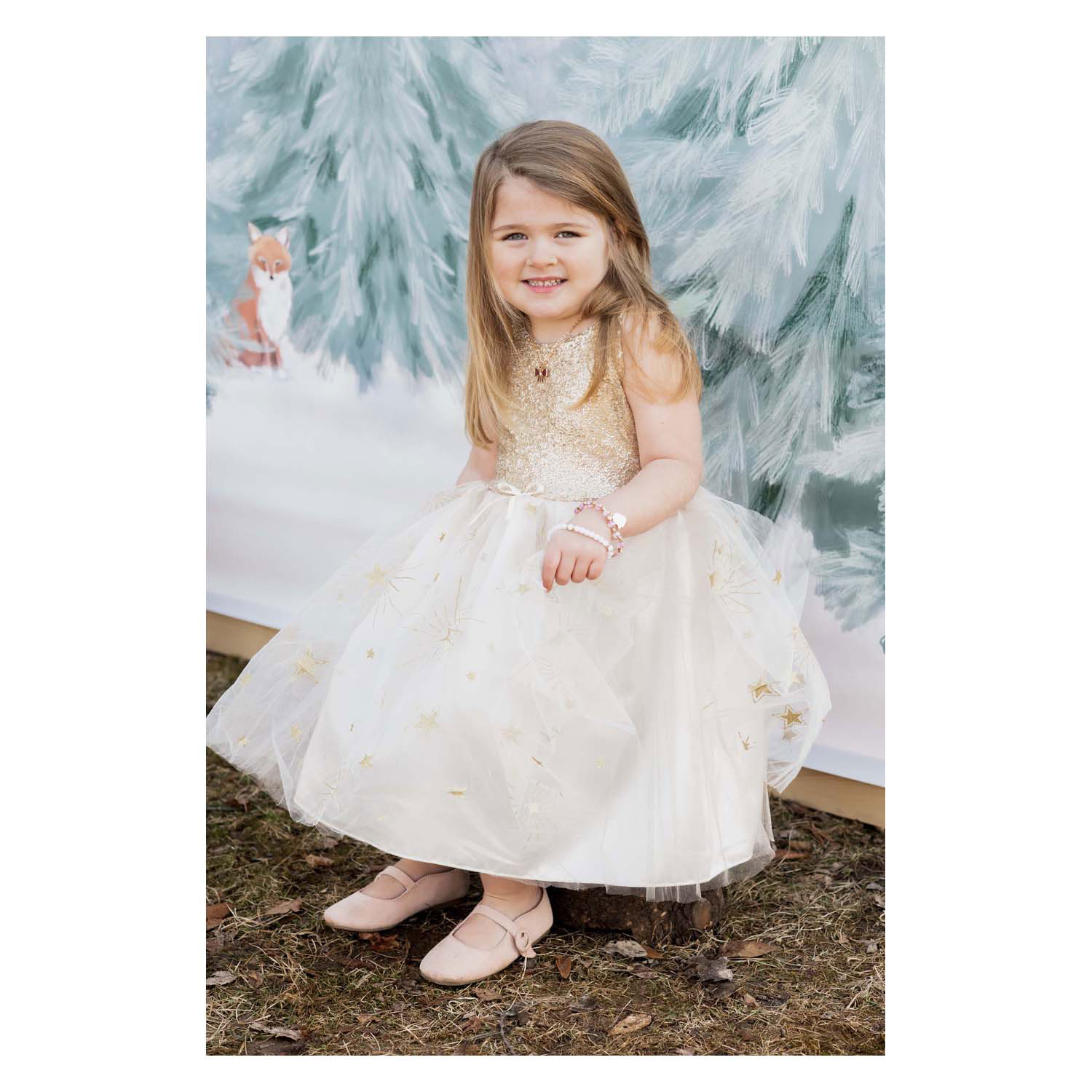 Gouden Glam Feestjurk - 5-6 Jaar