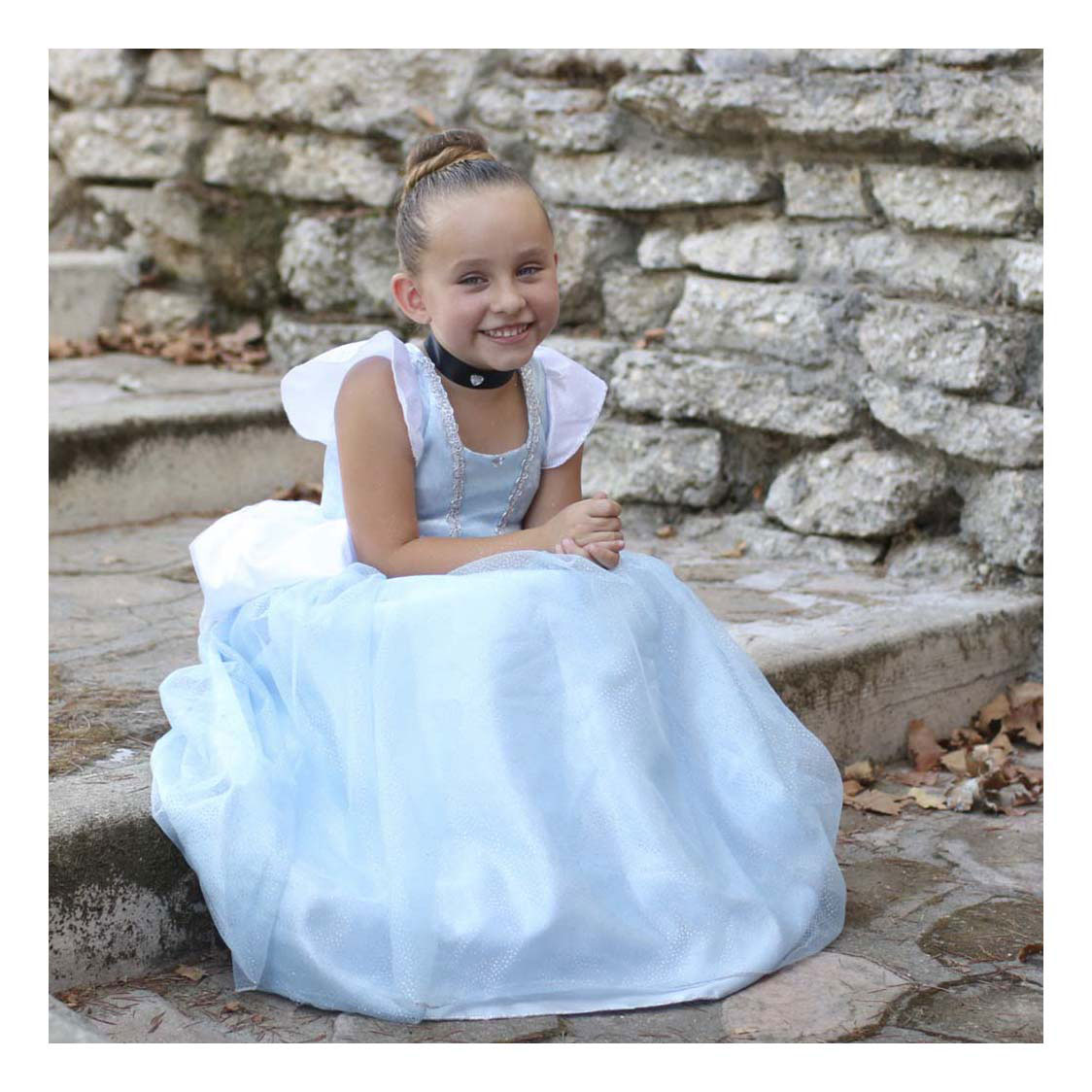 Aschenputtel-Kostüm, blau – für Kinder von 7 bis 8 Jahren