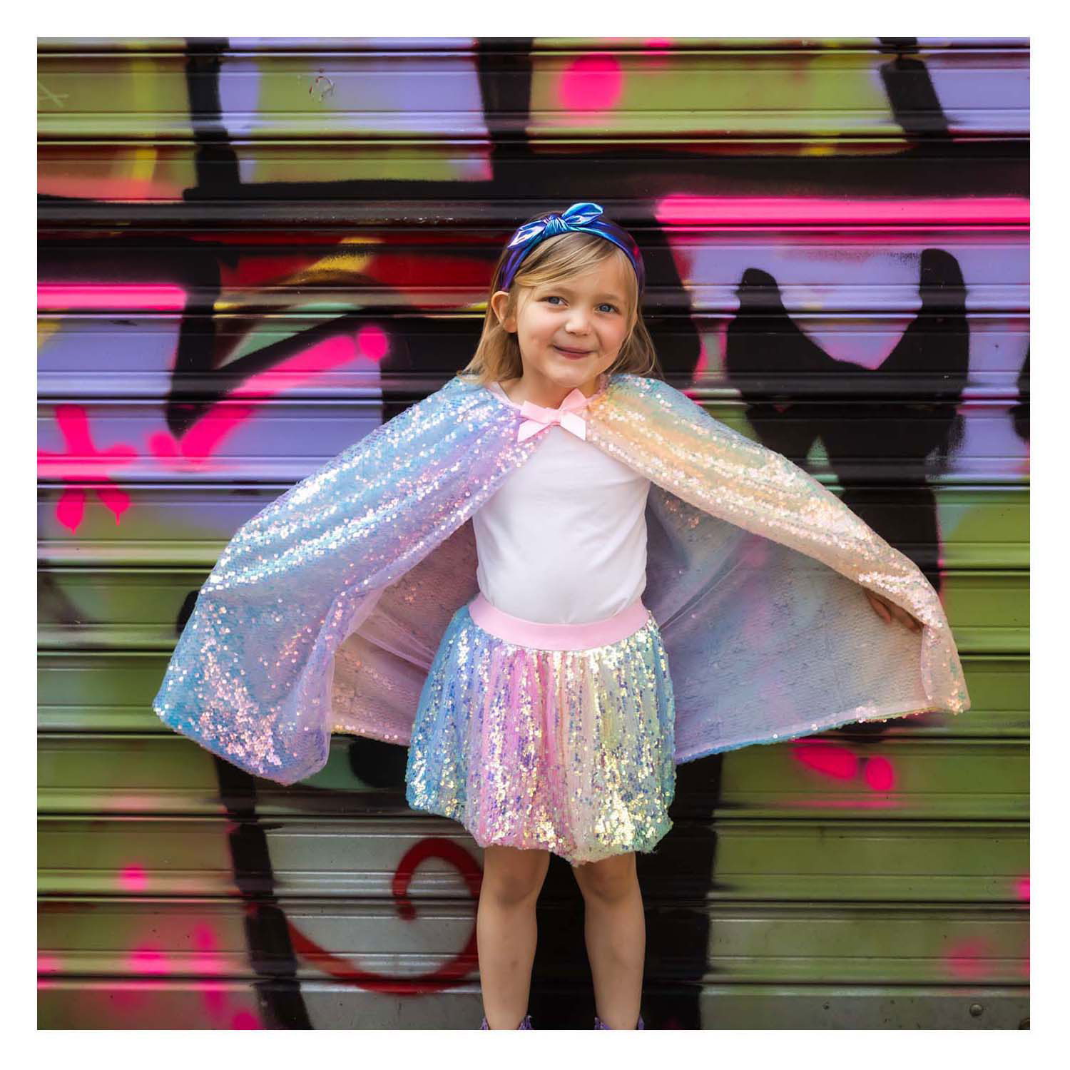 Pailetten Cape Gekleurd - 4-6 Jaar