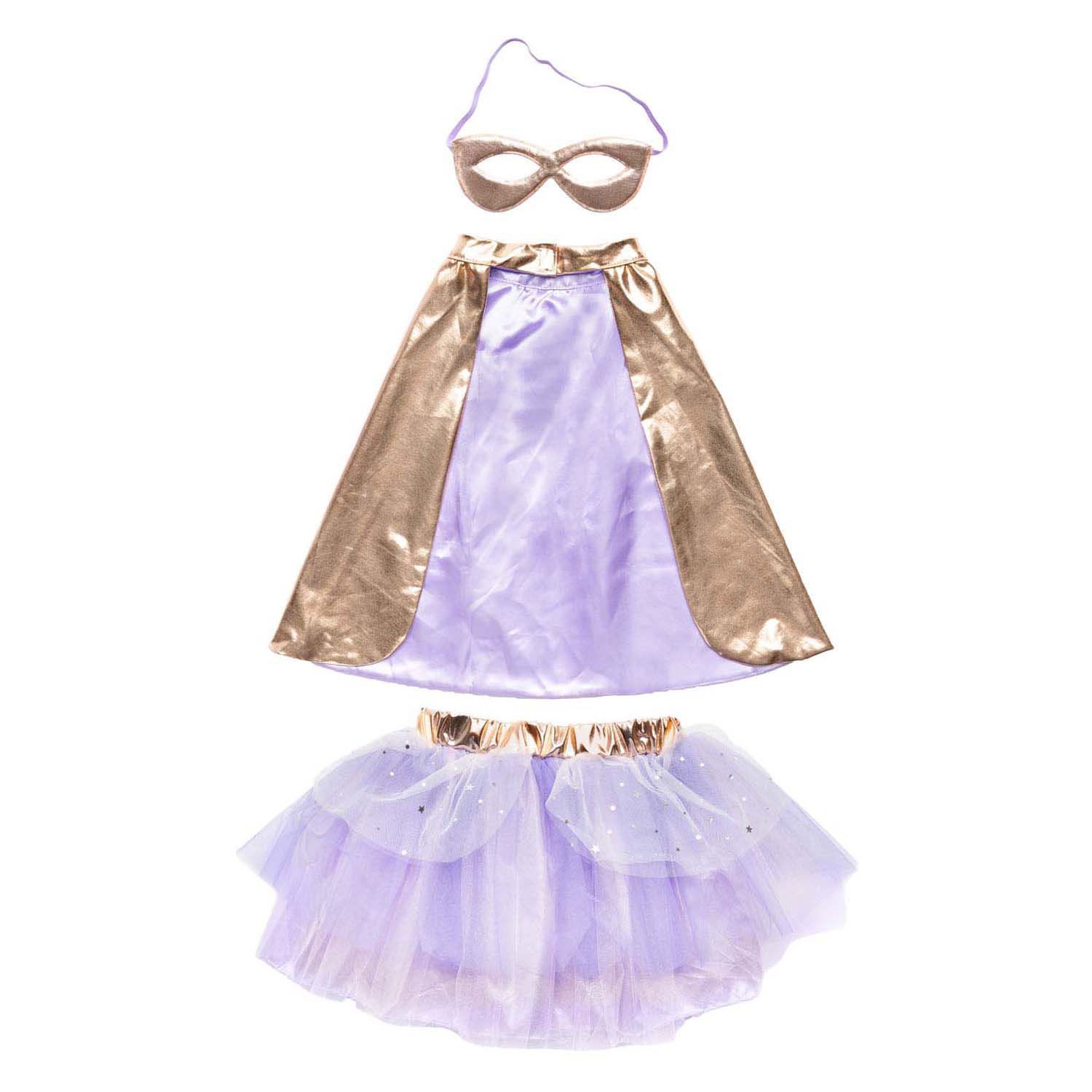 Super-Duper Tutu met Cape & Masker Metallic - 4-6 Jaar