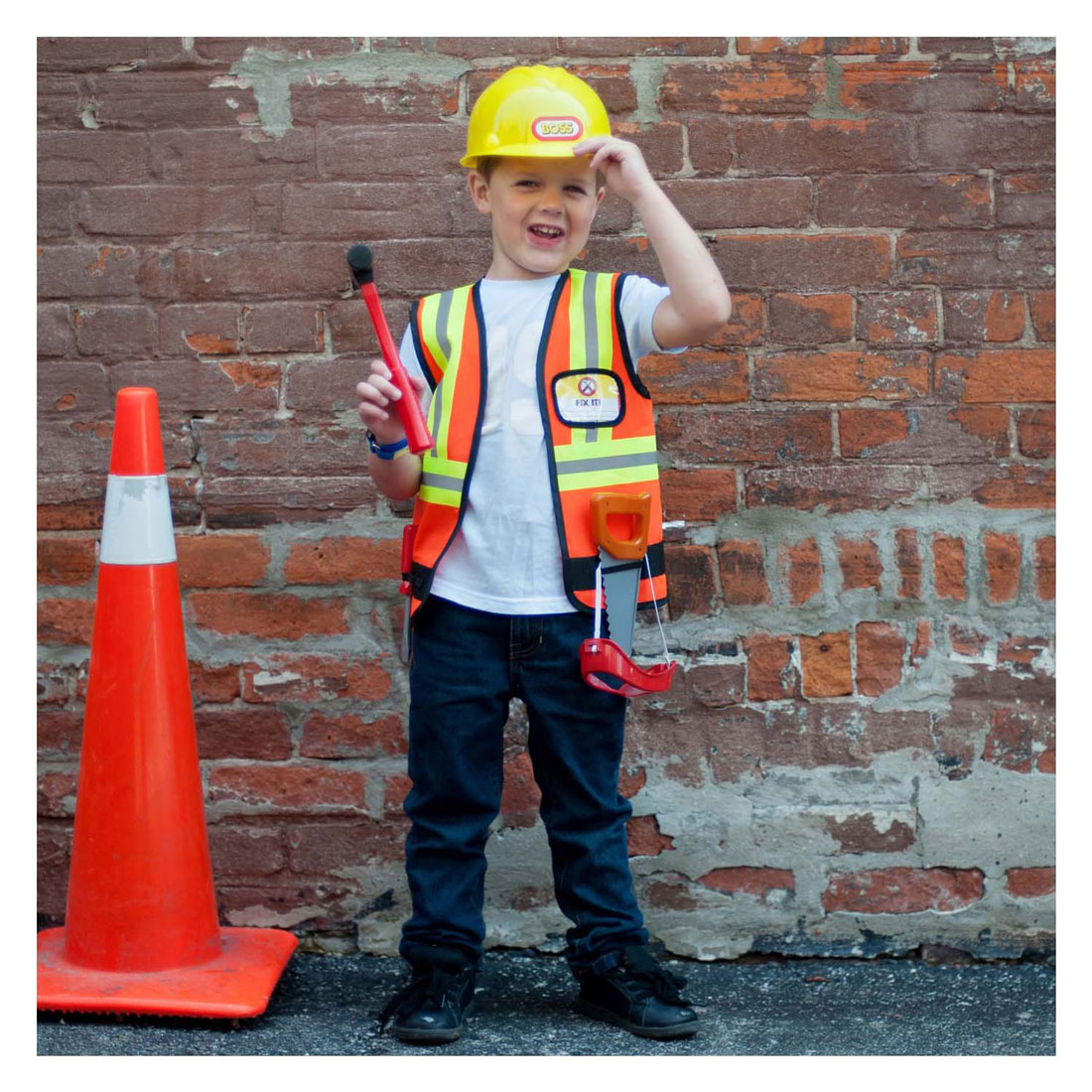 Déguisement d'ouvrier du bâtiment 7 pièces - 5-6 ans