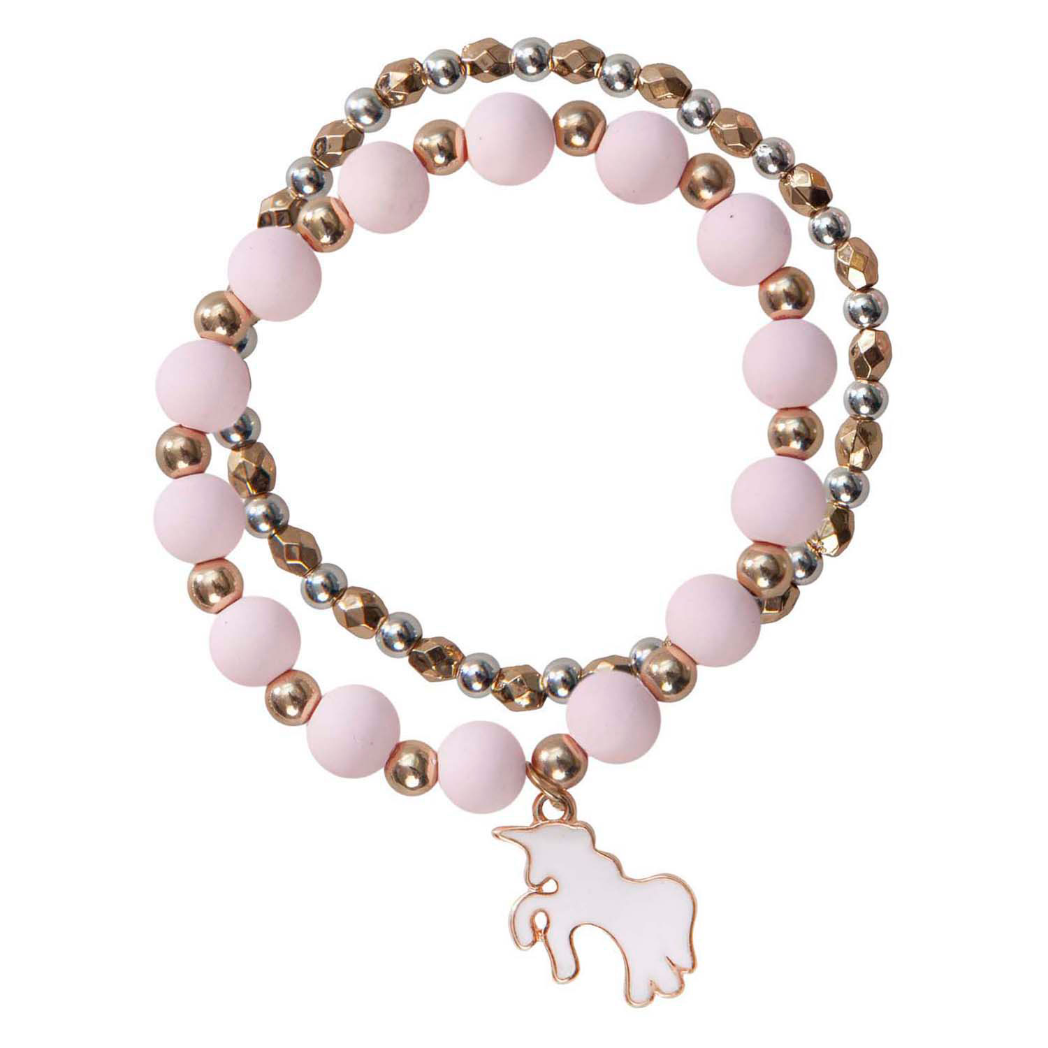 Eenhoorn Kralenarmband Roze - 2st.