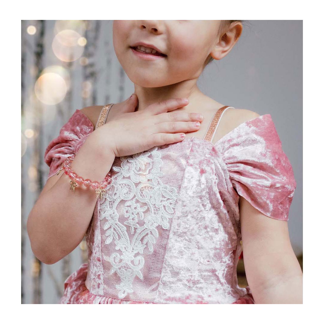 Bracelet de perles Precious Bows rose