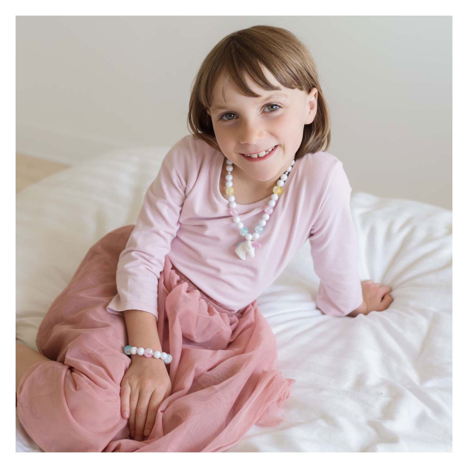 White Unicorn Ketting en Armband Set - 2st.