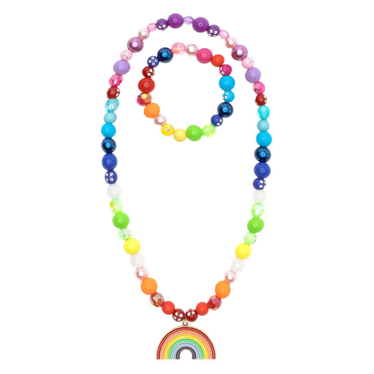 Doppeltes Regenbogen-Ketting-Armband-Set - 2 Stück.