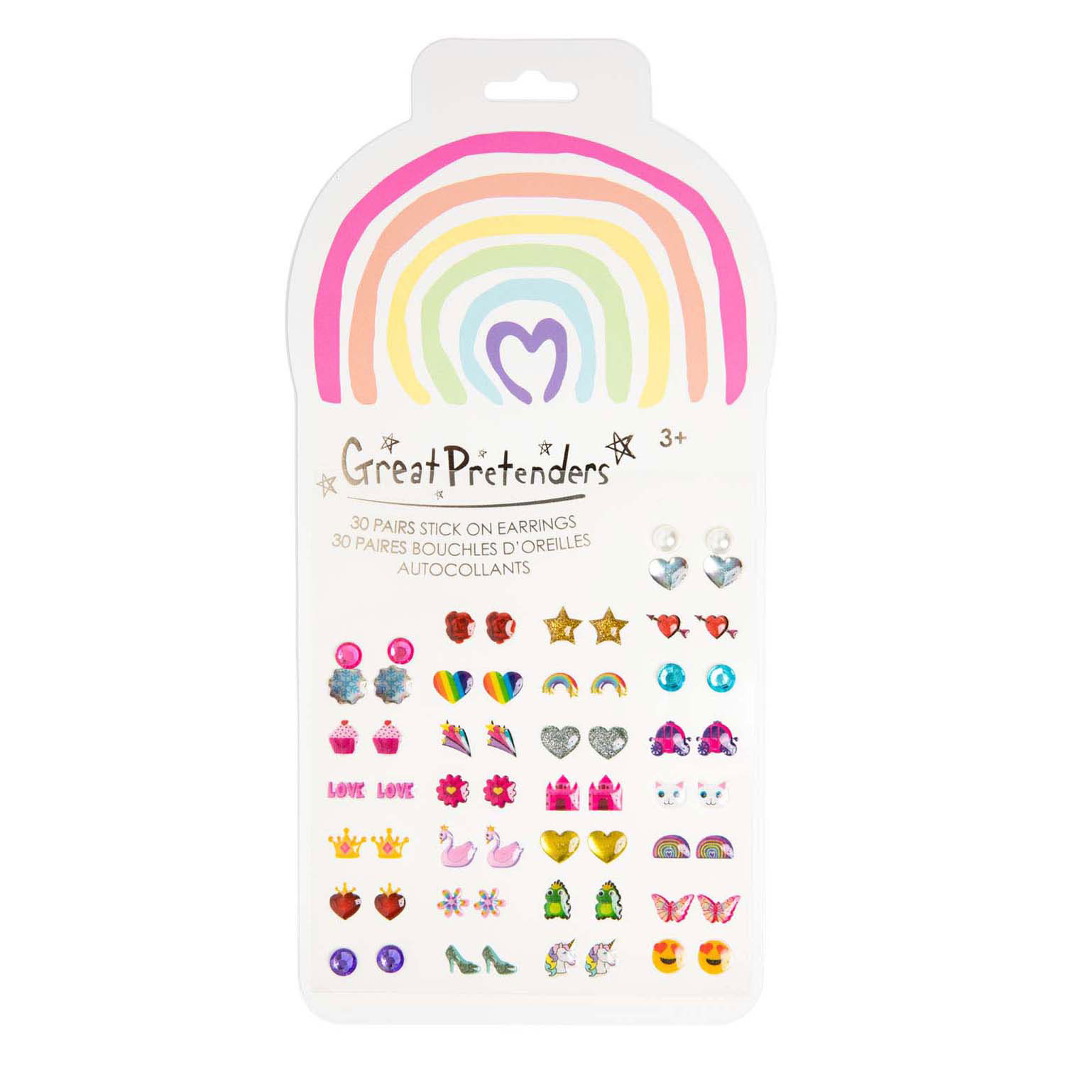 Boucles d'oreilles Rainbow Love - 30 paires