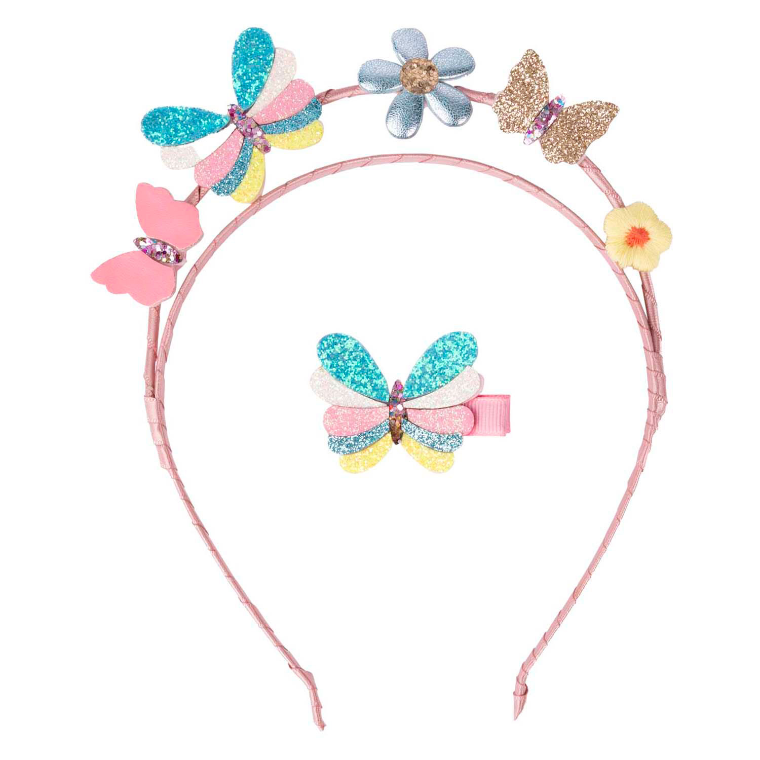 Schmetterlinge für Tage – Haarband- und Haarspangen-Set – 2 Stück