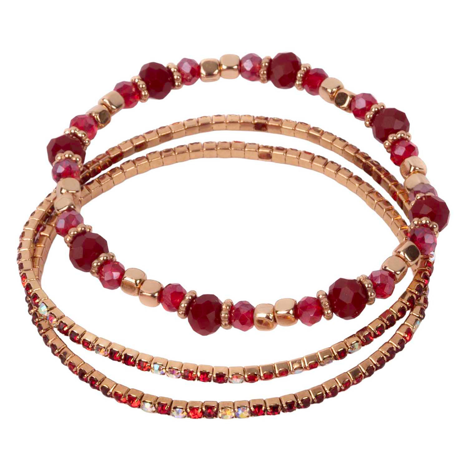 Boutique Ruby Rode Armbandenset - 3st.