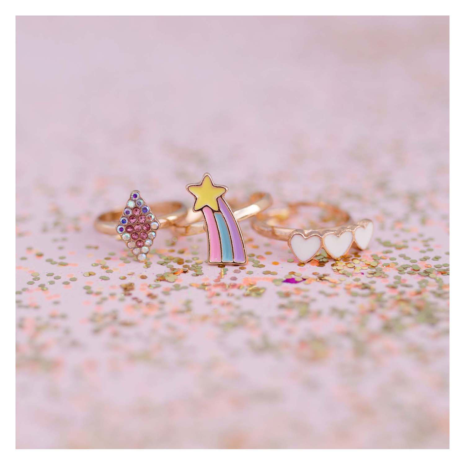 Boutique Heart Star Ringenset - 3st.