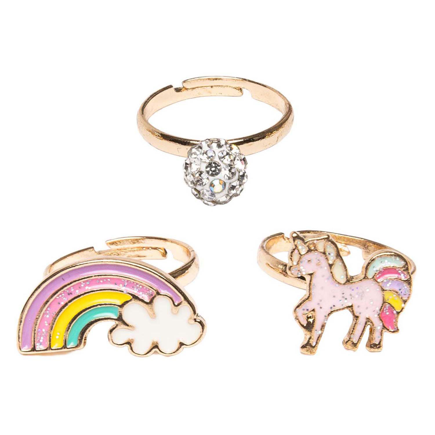 Boutique Unicorn Rainbow Ringenset - 3st.