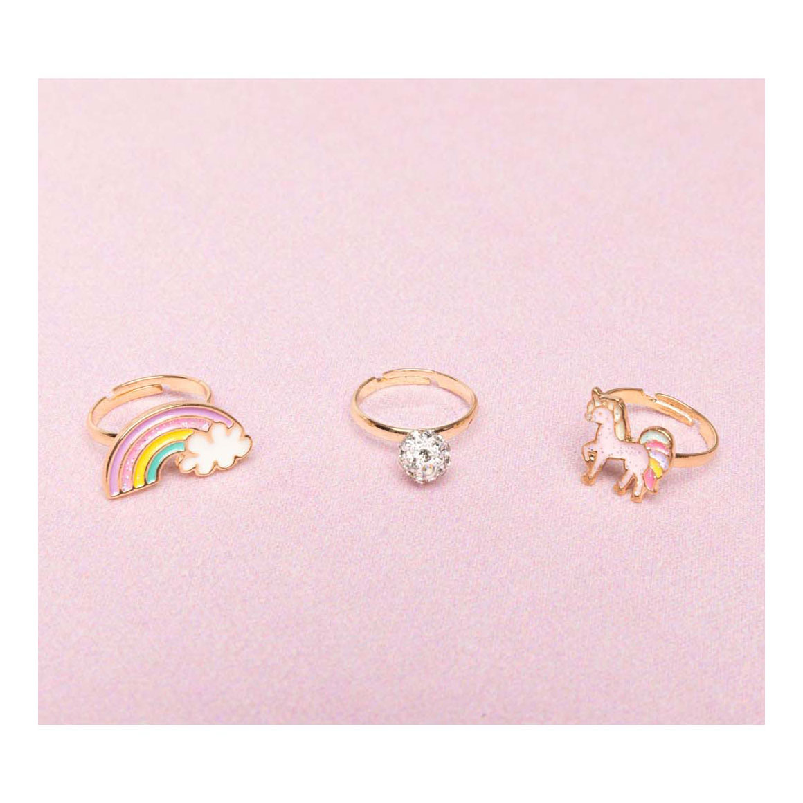 Boutique Unicorn Rainbow Ringenset - 3st.