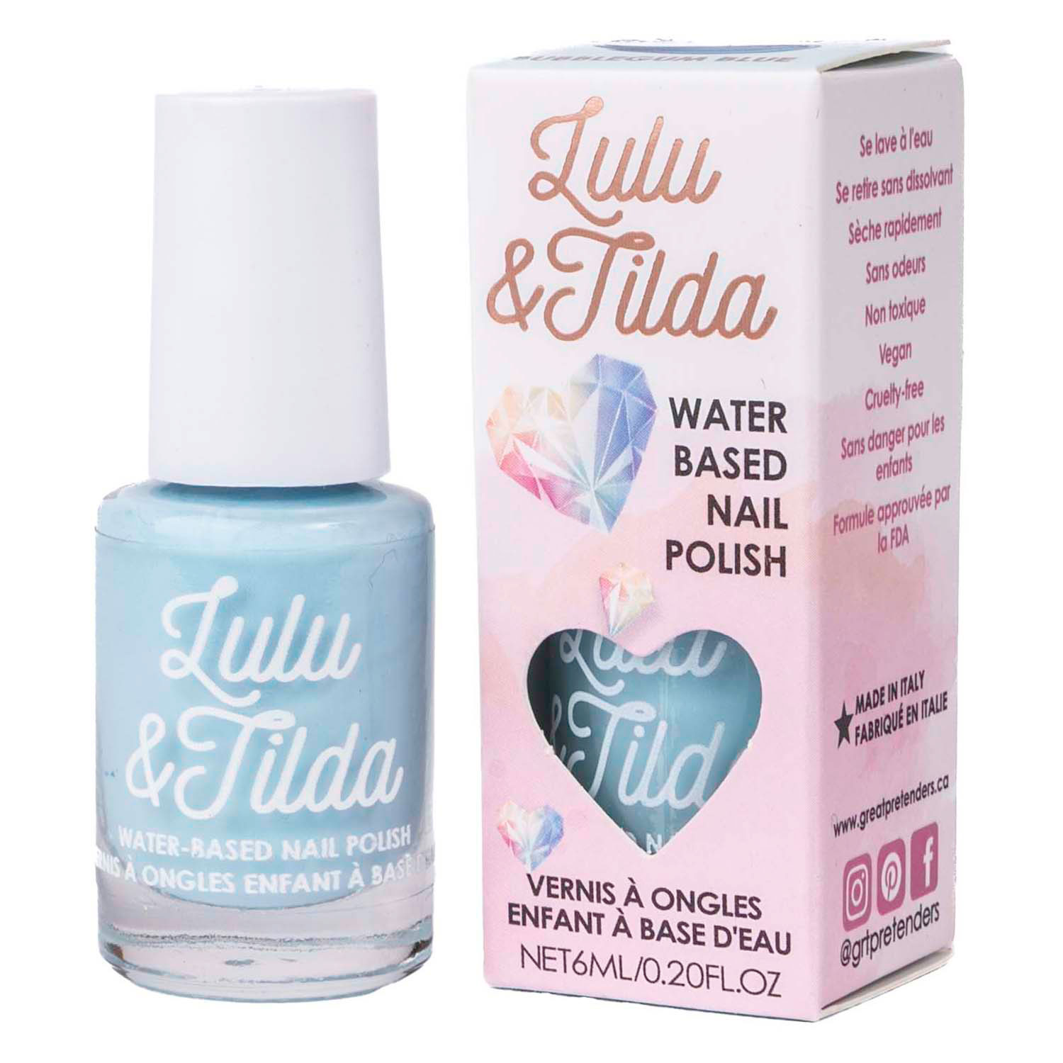 Afwasbare Nagellak - Bubblegum Blue