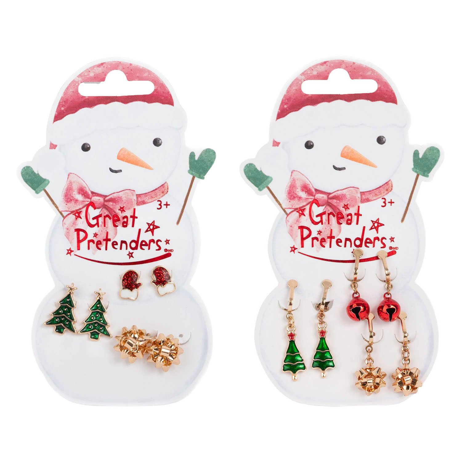 Boucles d'oreilles bonhomme de neige - Lot de 3