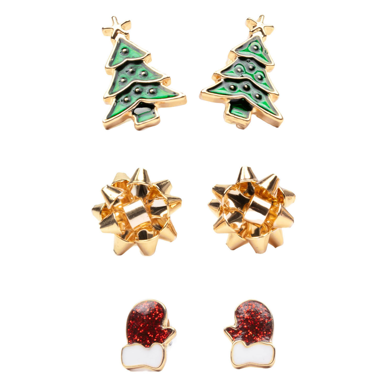 Boucles d'oreilles bonhomme de neige - Lot de 3