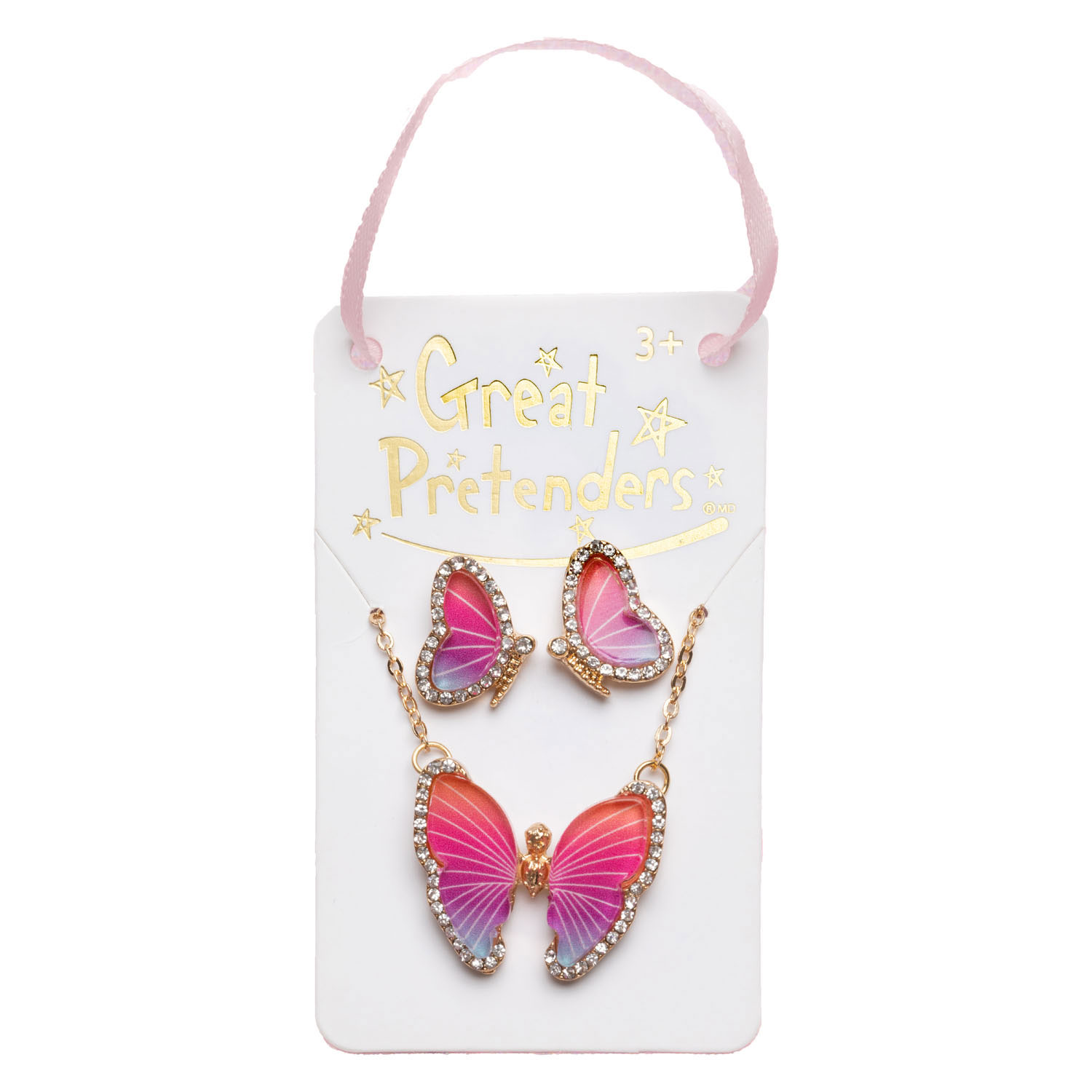 Collier et boucles d'oreilles papillon de boutique - 3 pièces.