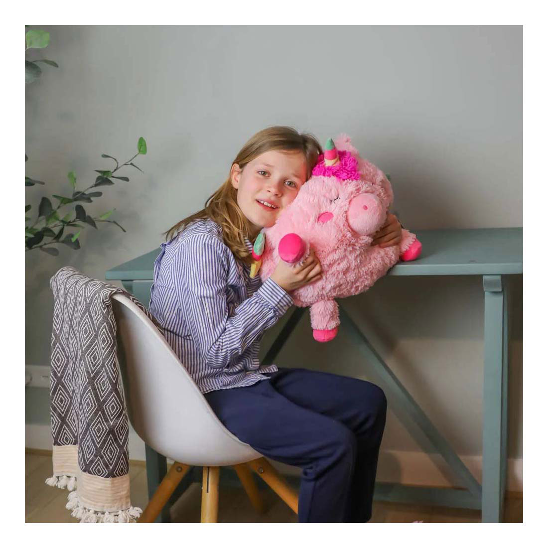 Noxxiez Coussin câlin chauffe-mains Licorne