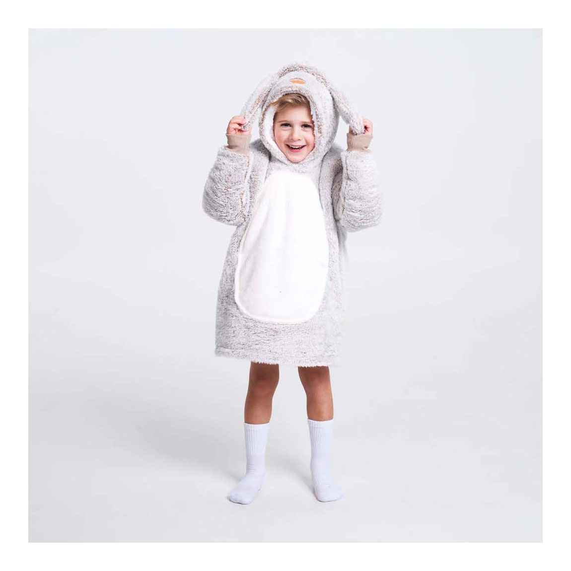 Noxxiez Sweat à capuche câlin petit pull lapin 3-6 ans