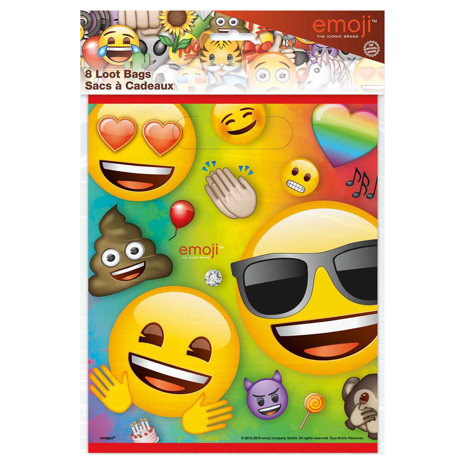 8 Mitgebsel-Tüten Smiley Emoticons  Emoji Geschenktüten Partytüten Mitbringsel 