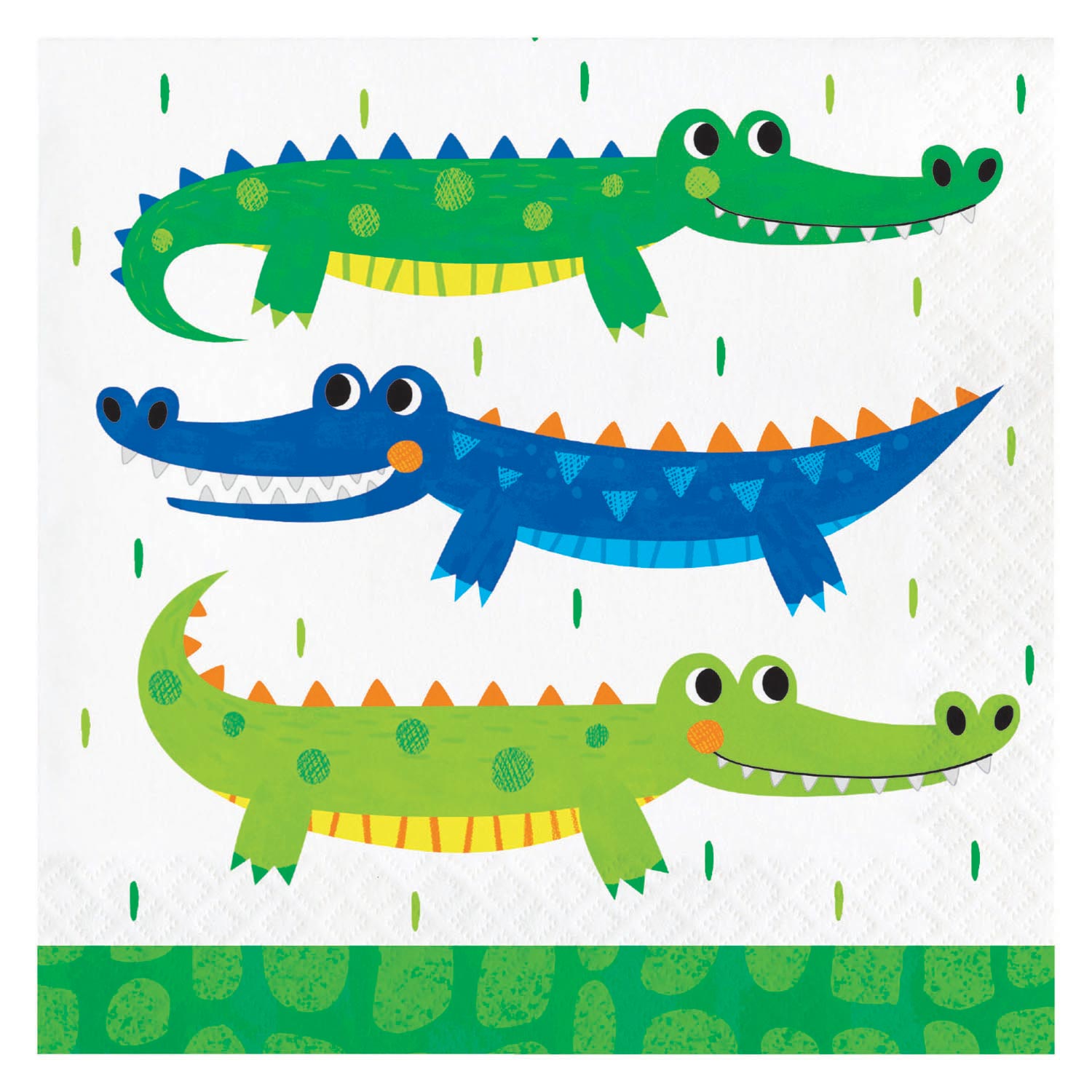 Serviettes de fête alligator, 16 pièces.