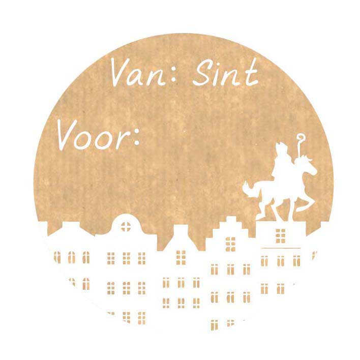 Étiquettes Kraft Saint Nicolas, 1000 pièces.