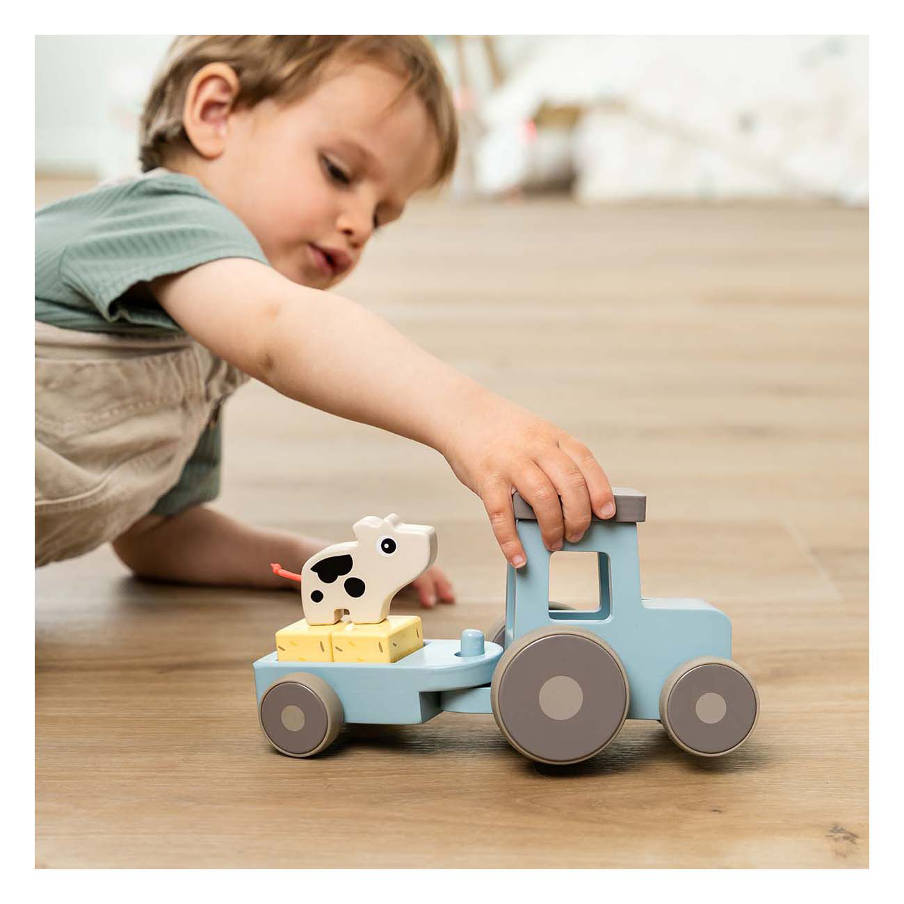 Done by Deer Tiny Farm Houten Tractor Dotti Blauw