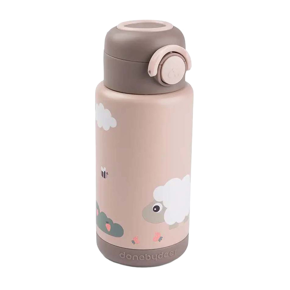 Done by Deer Geïsoleerde Drinkfles Tiny Farm - Roze