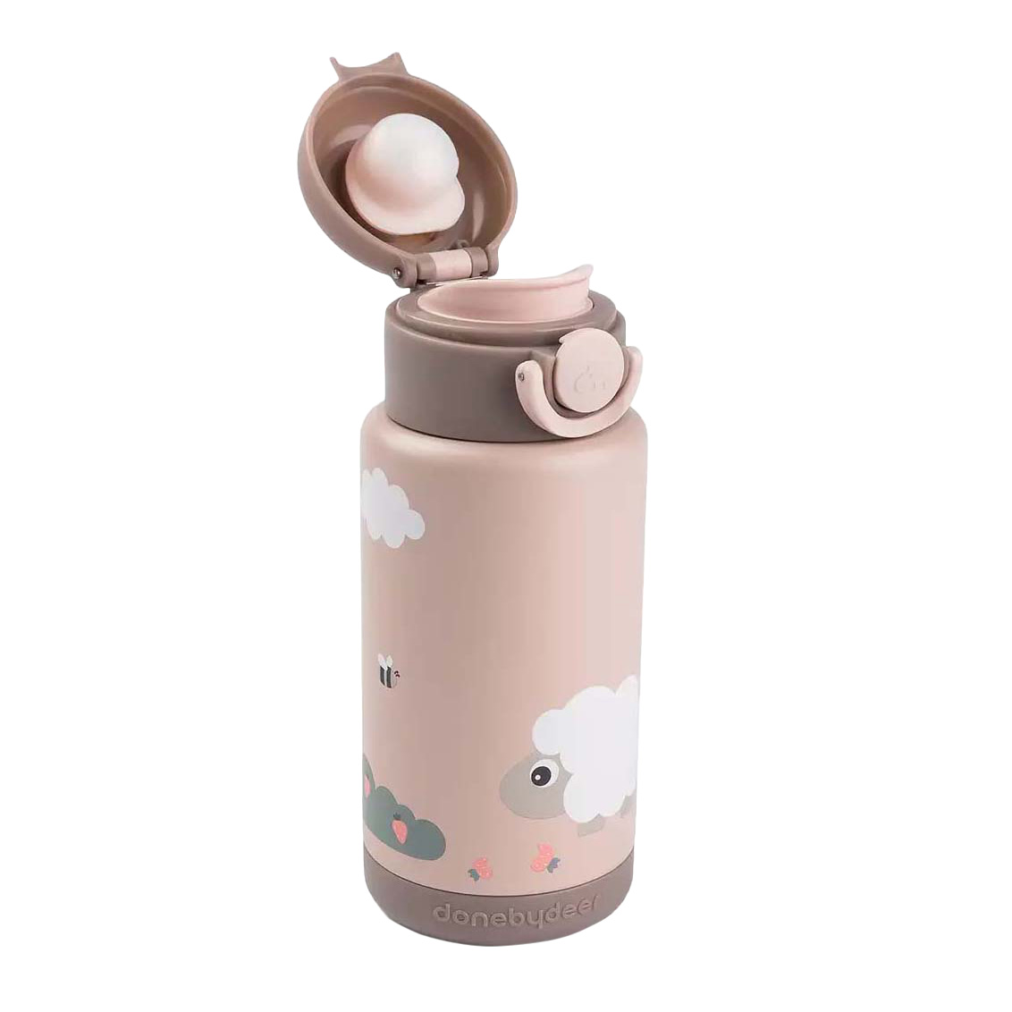 Done by Deer Geïsoleerde Drinkfles Tiny Farm - Roze