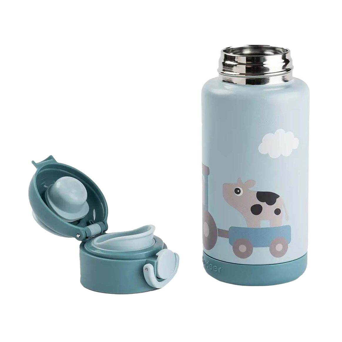 Bouteille isotherme Tiny Farm de la marque Deer - Bleue