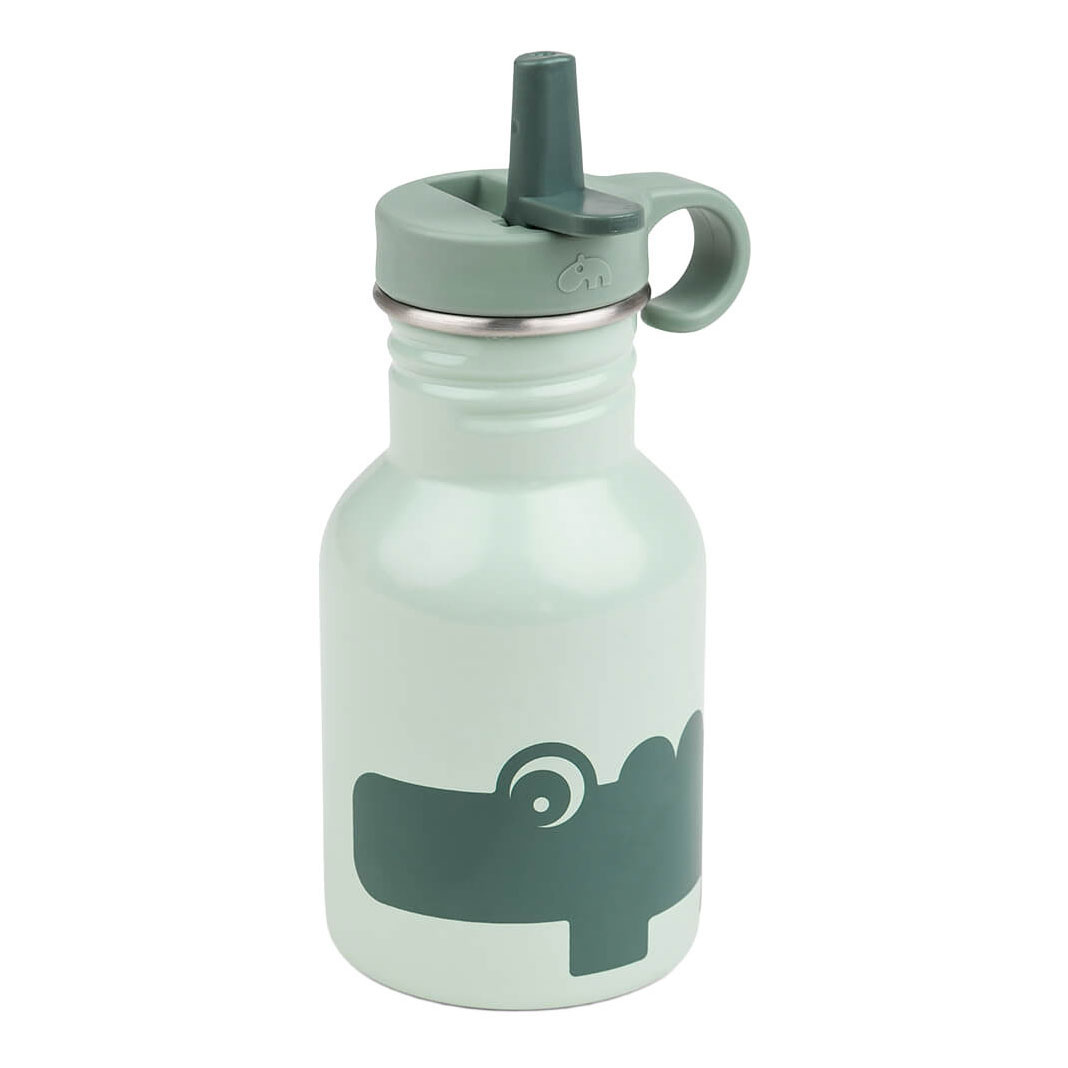 Done by Deer Metalen Drinkfles Croco Groen - 350 ml