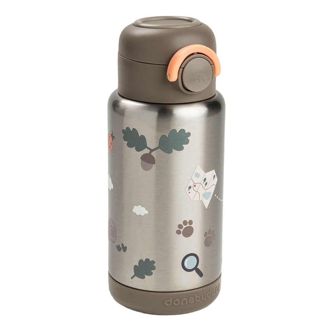 Done by Deer Geïsoleerde Drinkfles met Rietje Tiny Trails Zand - 340 ml