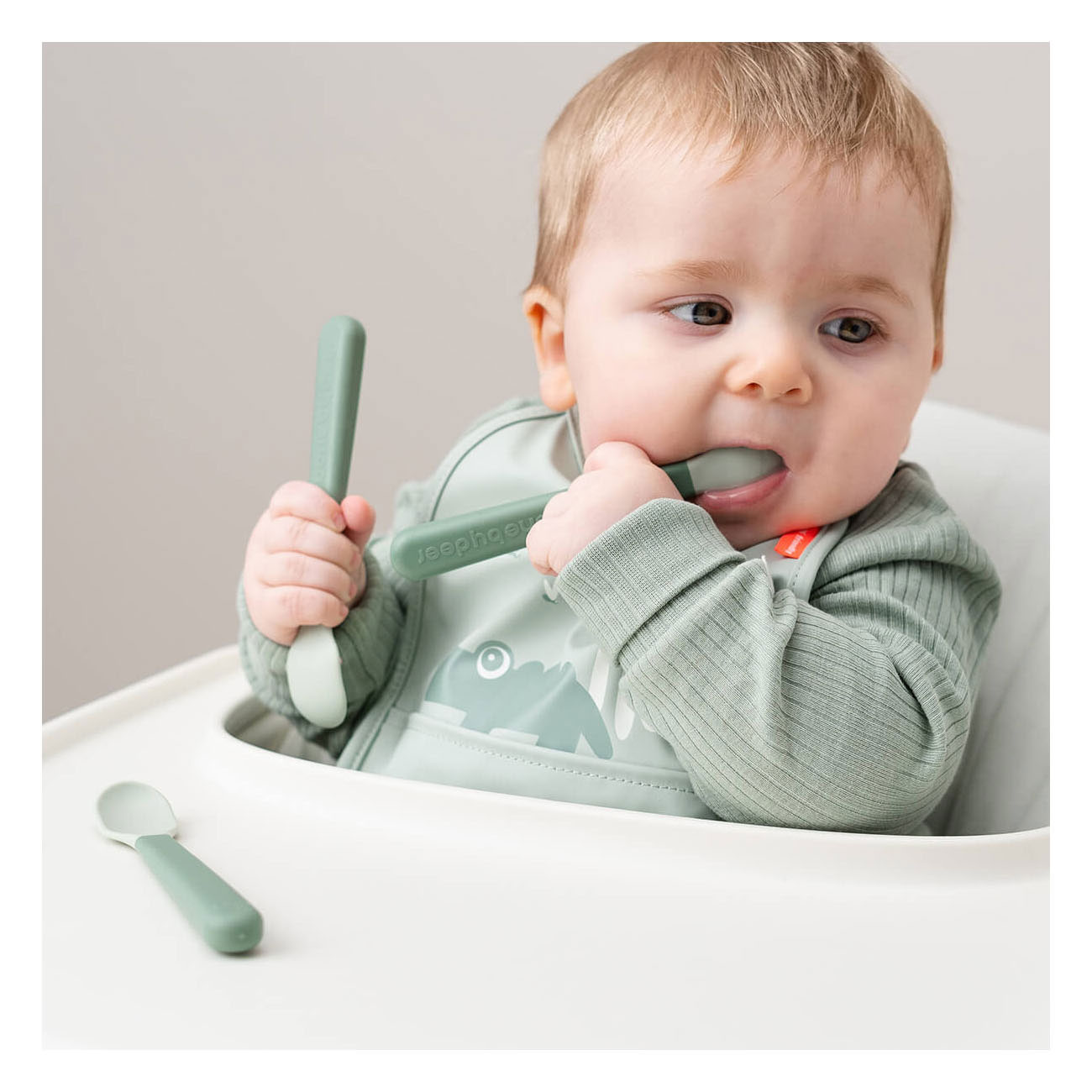 Done by Deer Foodie Baby Lepels Groen - 3dlg.