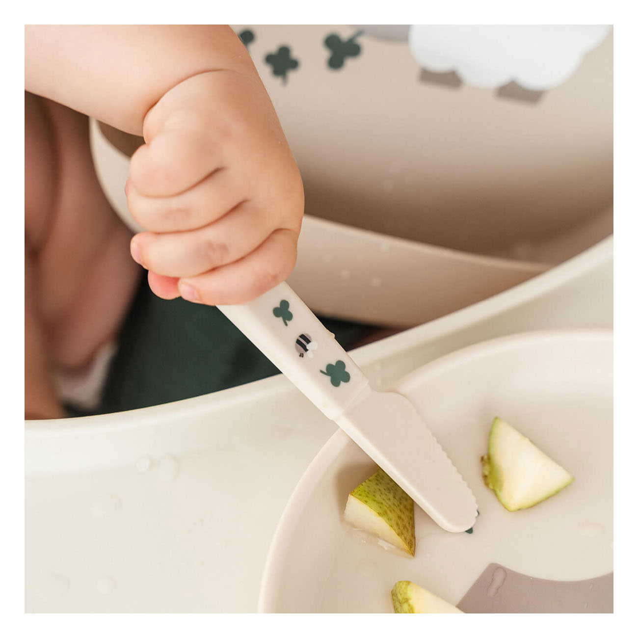 Ensemble de couverts Tiny Farm de Deer Foodie - Sable