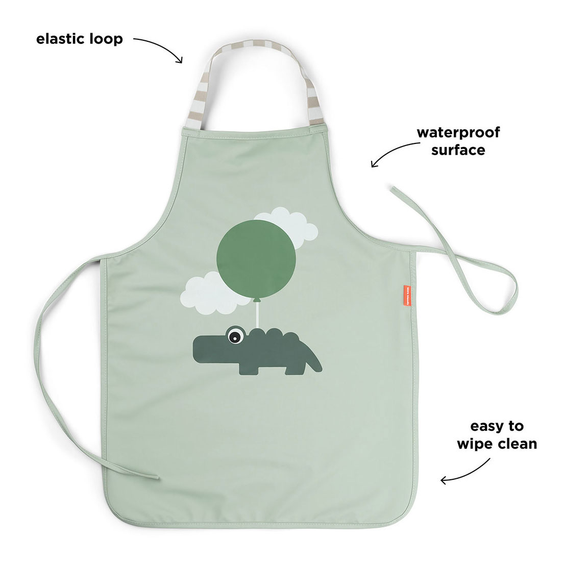 Tablier imperméable pour enfants Donné par Deer, motif Nuages ​​Joyeux - Vert
