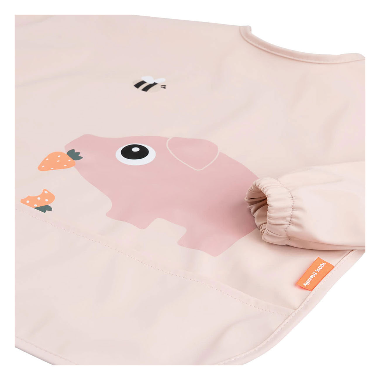 Done by Deer Slabbetje met Mouwen en Opvangvak Tiny Farm - Roze