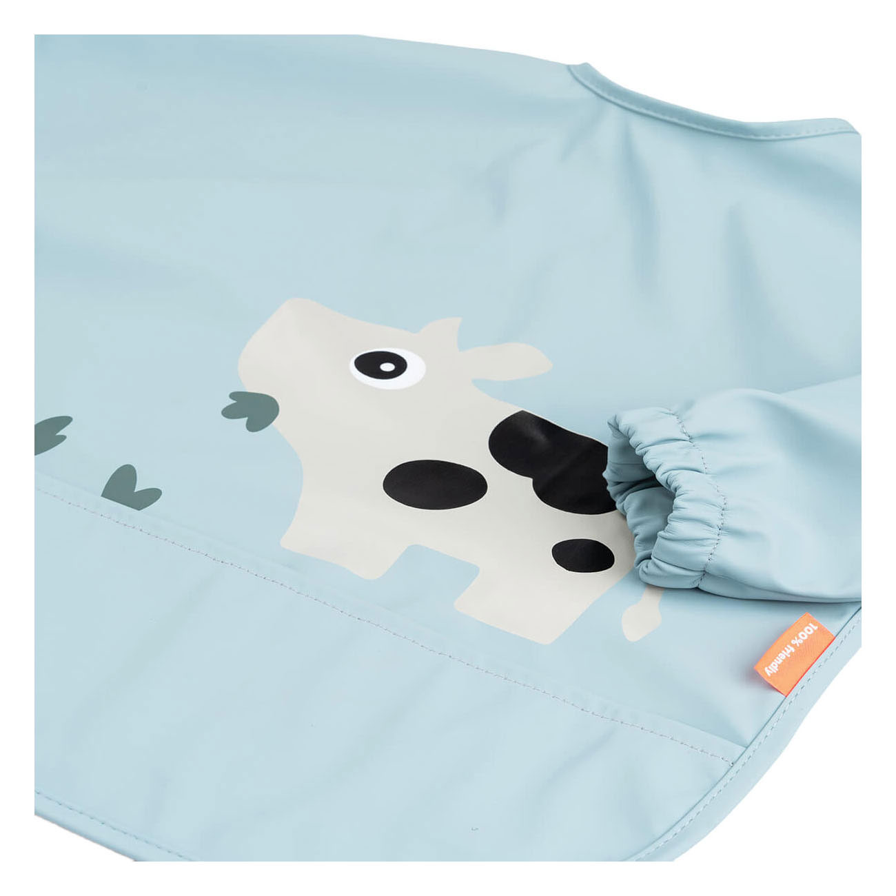 Done by Deer Slabbetje met Mouwen en Opvangvak Tiny Farm - Blauw