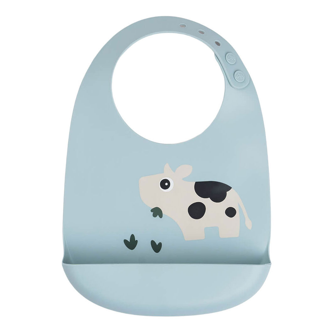 Bavoir en silicone Deer Bib Dotti - Bleu