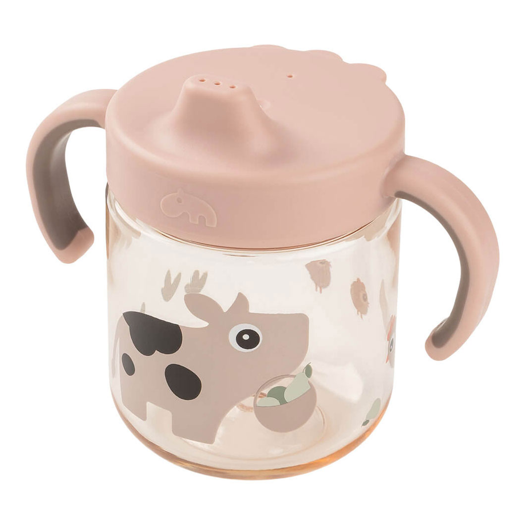 Done by Deer Oefenbeker met Tuit en Handgrepen Tiny Farm - Roze